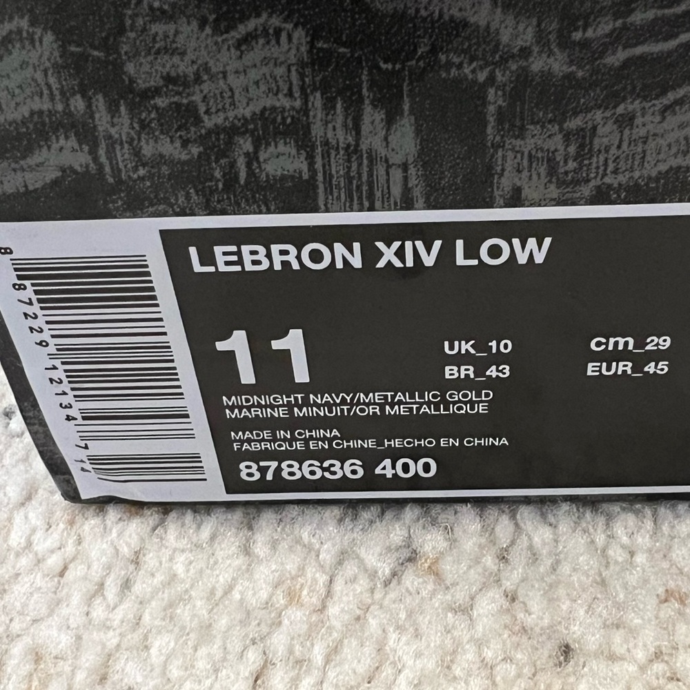 Nike LeBron XIV Low USA Midnight Navy Metallic Gold Red Sneakers Size 11 - Picture 5 of 5